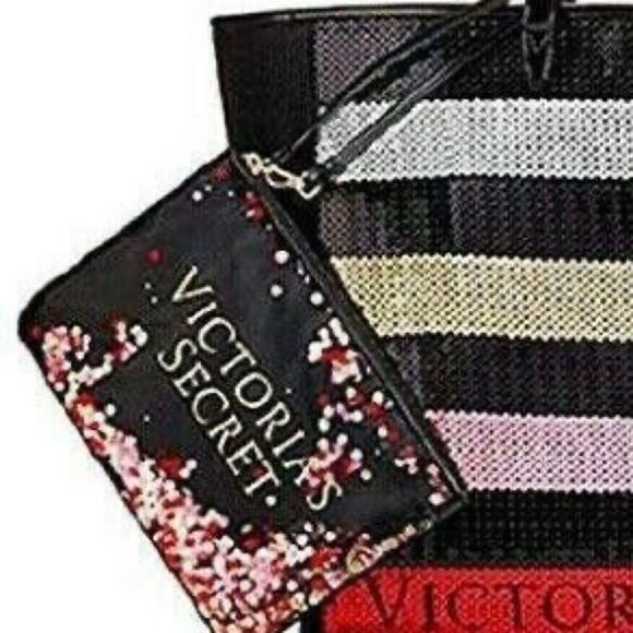 COPY - Victoria's Secret Sequin Striped Carryall … - Picture 2 of 5